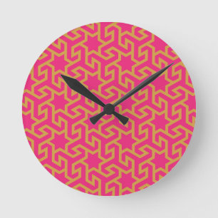 Horloge Ronde Motif en forme d'étoile arabe