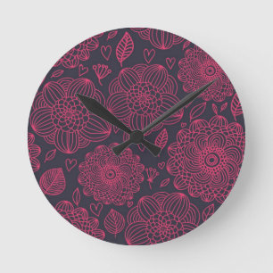 Horloge Ronde Motif floral