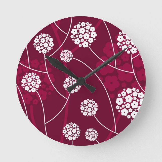 Horloge Ronde motif floral Abstrait (Recto)