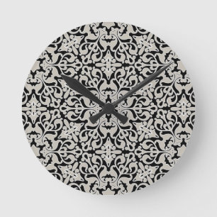 Horloge Ronde Motif floral arabe