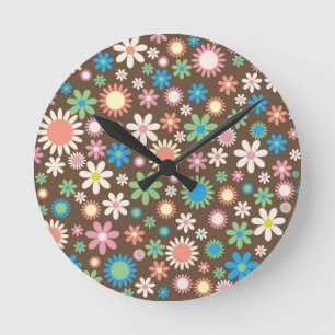 Horloge Ronde Motif Floral Cute Daisy