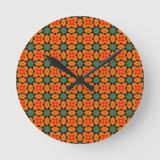 Horloge Ronde Motif floral géométrique marocain bohème