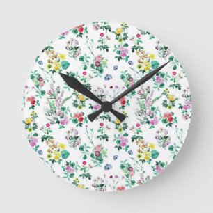 Horloge Ronde Motif floral léger