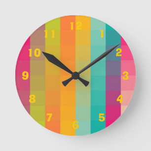 Horloge Ronde Motif géométrique abstrait