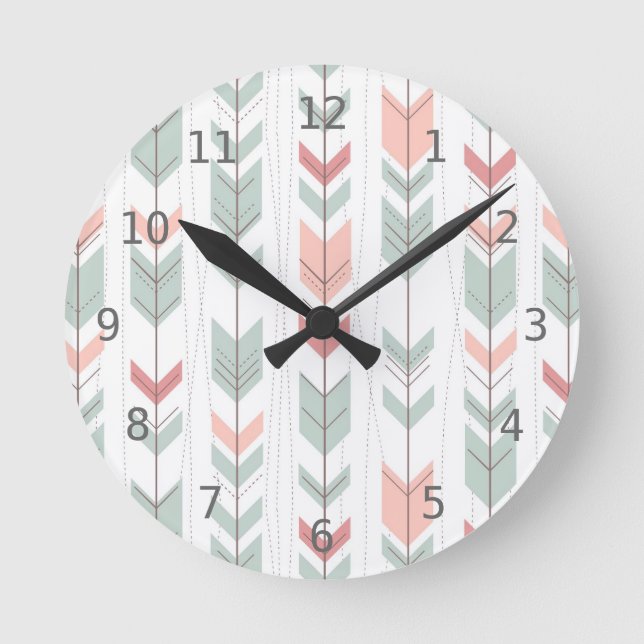 Horloge Ronde Motif géométrique dans le rétro style (Recto)