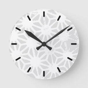 Horloge Ronde Motif géométrique gris pâle