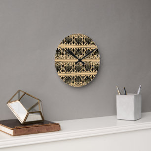 Horloge Ronde Motif grec méditerranéen arabe Brown