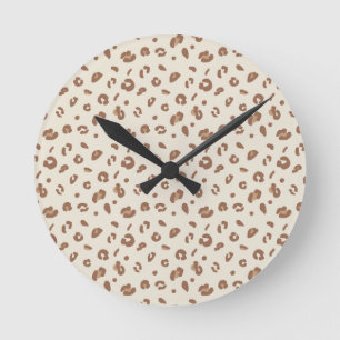 Horloge Ronde Motif imprimé léopard abstrait neutre Moderne An