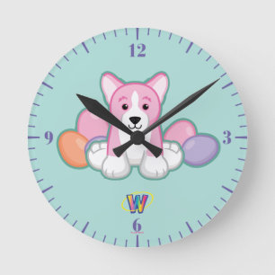 Horloge Ronde Motif Lil Spring Corgi