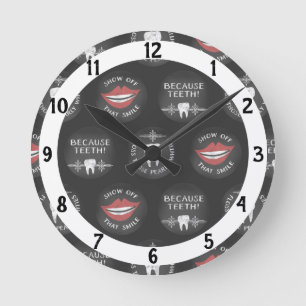 Horloge Ronde Motif mignon de dentiste - hygiéniste dentaire