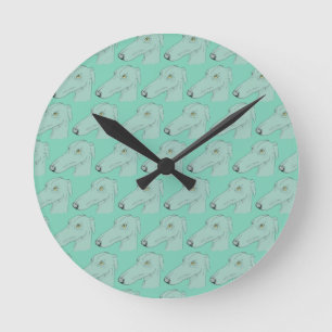 Horloge Ronde Motif mignon de lévrier