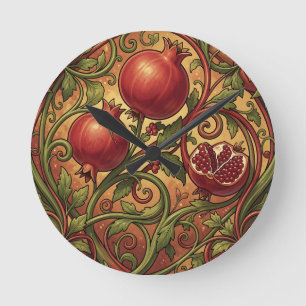 Horloge Ronde Motif ornemental de grenade Art Nouveau