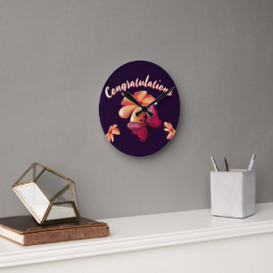 Horloge Ronde Motif papillon floral personnalisé et sur mesure 