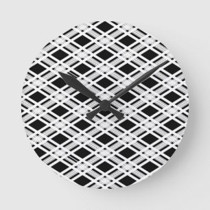 Horloge Ronde Motif rayé de plaid