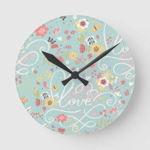 Horloge Ronde Motif romantique lumineux moderne