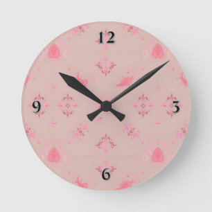 Horloge Ronde Motif rose Paisley
