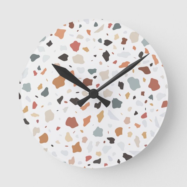 Horloge Ronde Motif Terrazzo (Recto)