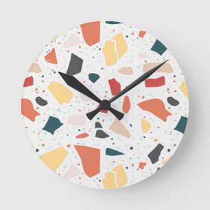 Horloge Ronde Motif Terrazzo