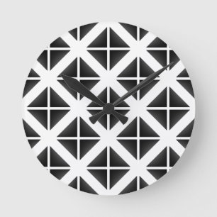 Horloge Ronde Motif triangle Black Trendy