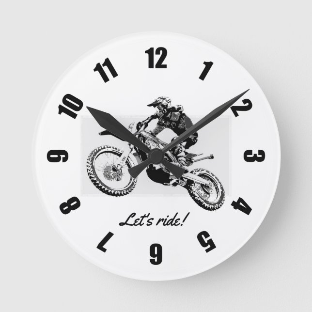 Horloge Ronde Motocross Racer Design (Recto)