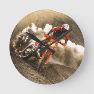 Horloge Ronde Motocross Rider