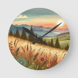 Horloge Ronde Mountain Forest Hills Country Nature coque iphone