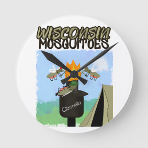 Horloge Ronde Moustiques du Wisconsin - Camping par Tiki