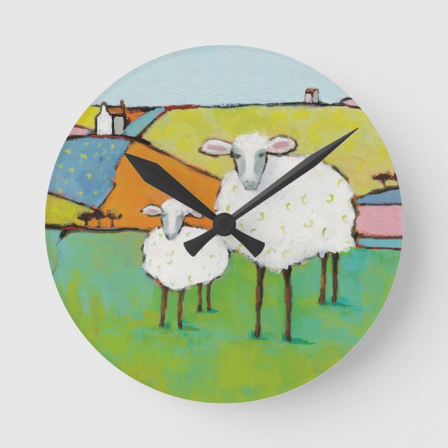 Horloge Ronde Moutons dans le pré (Recto)