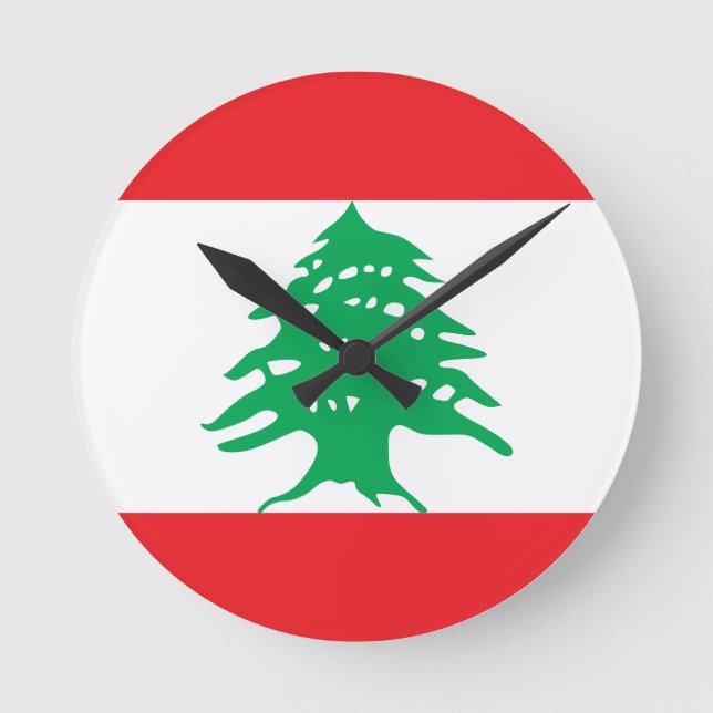 Horloge Ronde Mur acrylique avec Lebanon flag (Recto)