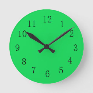 Horloge Ronde Mur de couleur vert Malachite très brillant