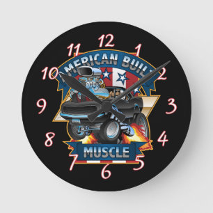 Horloge Ronde Muscle de construction américaine - Cartoon class