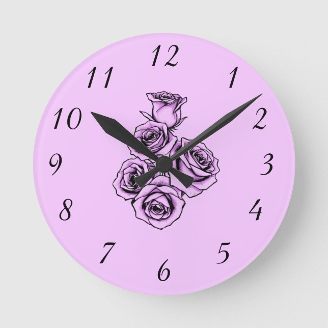 Horloge Ronde Mystical Purple Rose (Recto)