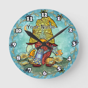Horloge Ronde Nain coquelicot 