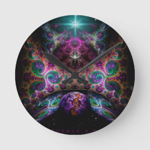 Horloge Ronde "Naissance des mondes" par Christopher R Peters