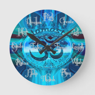 Horloge Ronde Namaste Blue Rainbow