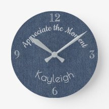 Name, Blue Denim Print, Positive Quote