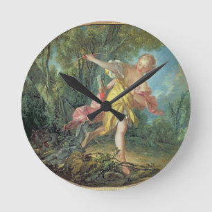 Horloge Ronde Nandou Sylvia se sauvant du loup, 1756