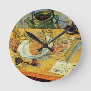 Horloge Ronde Nature morte avec planche à dessin de Vincent van 
