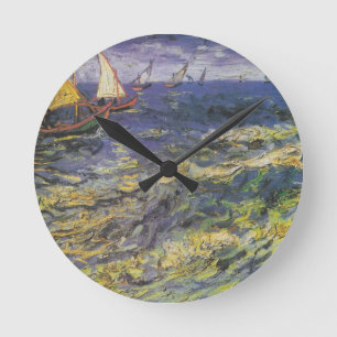 Horloge Ronde Navires Sea Ocean Water Blue Peace Love Destiny