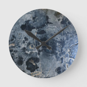 Horloge Ronde Navy Blue Marble Delicado #1 #wall #decor #art