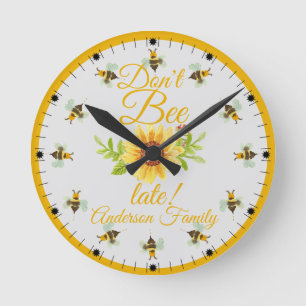 Horloge Ronde Ne pas être tard bourdon Bee Fun