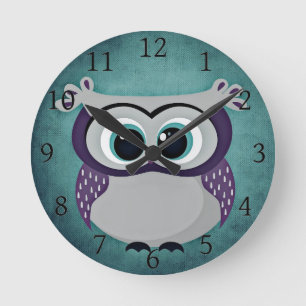 Horloge Ronde Ne sois pas un hibou bleu