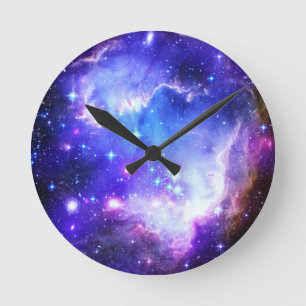 Horloge Ronde Nebula bleue