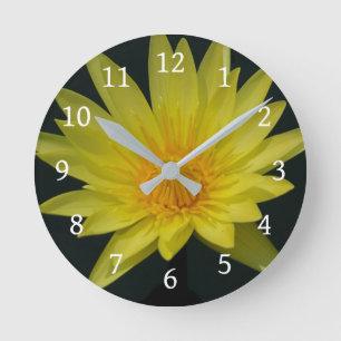 Horloge Ronde Nénuphar Lotus jaune