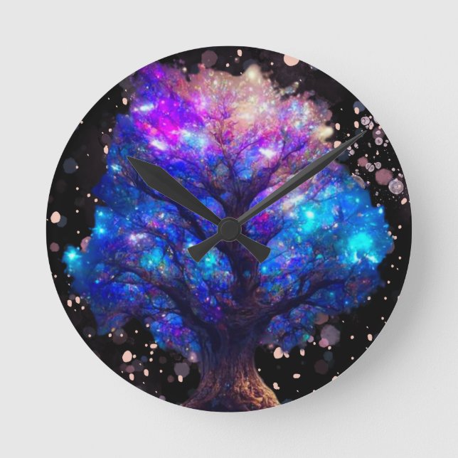 Horloge Ronde neon arbre de vie (Recto)