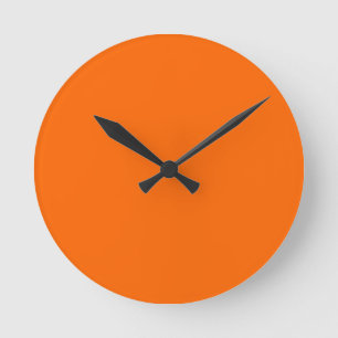 Horloge Ronde neon orange solid color