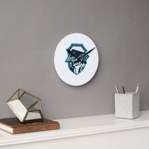 Horloge Ronde Neon Ronin : l'Emblème de l'Ombre Blade