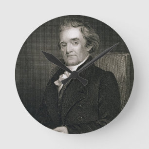 Horloge Ronde Noah Webster (1758-1843) gravé par Frederick W.