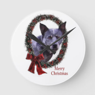 Horloge Ronde Noël du chien de bétail australien
