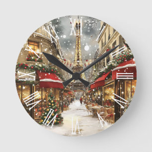 Horloge Ronde Noël élégant à Paris Vacances 